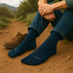 FUN TOES Men's Toe Socks Lightweight Breathable-Value 6 PAIRS Pack- Size 6-12