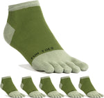 FUN TOES Men's Toe Socks Lightweight Breathable-Value 6 PAIRS Pack- Size 6-12