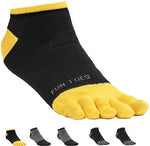 FUN TOES Men's Toe Socks Lightweight Breathable-Value 6 PAIRS Pack- Size 6-12