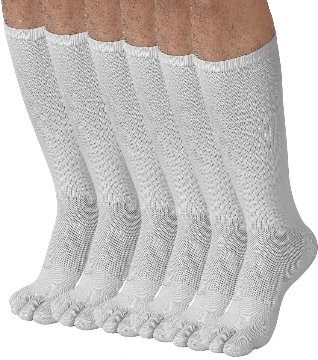 Men Crew Toe Socks Athletic Running Proper Toe Alignment Breathable Me