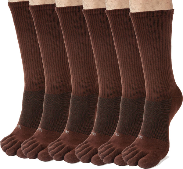 Men Crew Toe Socks Athletic Running Proper Toe Alignment Breathable Mesh 6 Pairs White Men Crew Toe Socks Athletic Running Proper Toe Alignment Breathable Mesh 6 Pairs White