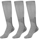 Boot Knee High Socks Merino Wool 80% Long Length 3 Pairs Shoe size 8-12