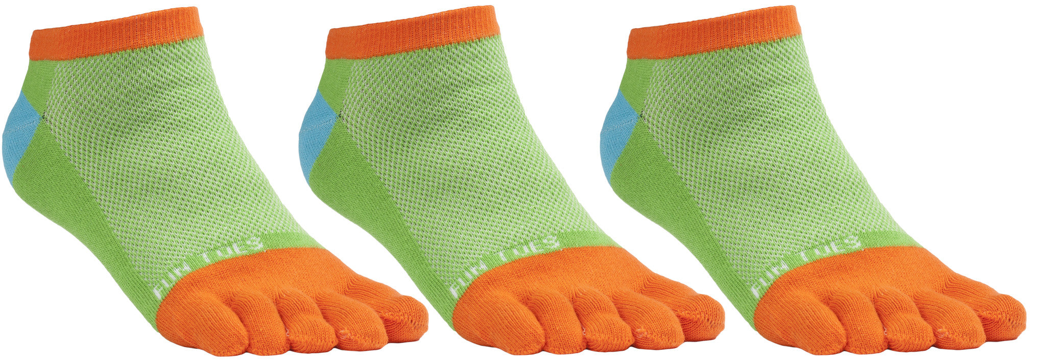 FUN TOES Women's Toe Socks Barefoot Running Socks Size 9-11 Shoe Size 4-10 Pack of 3 Pairs   FUN GREEN