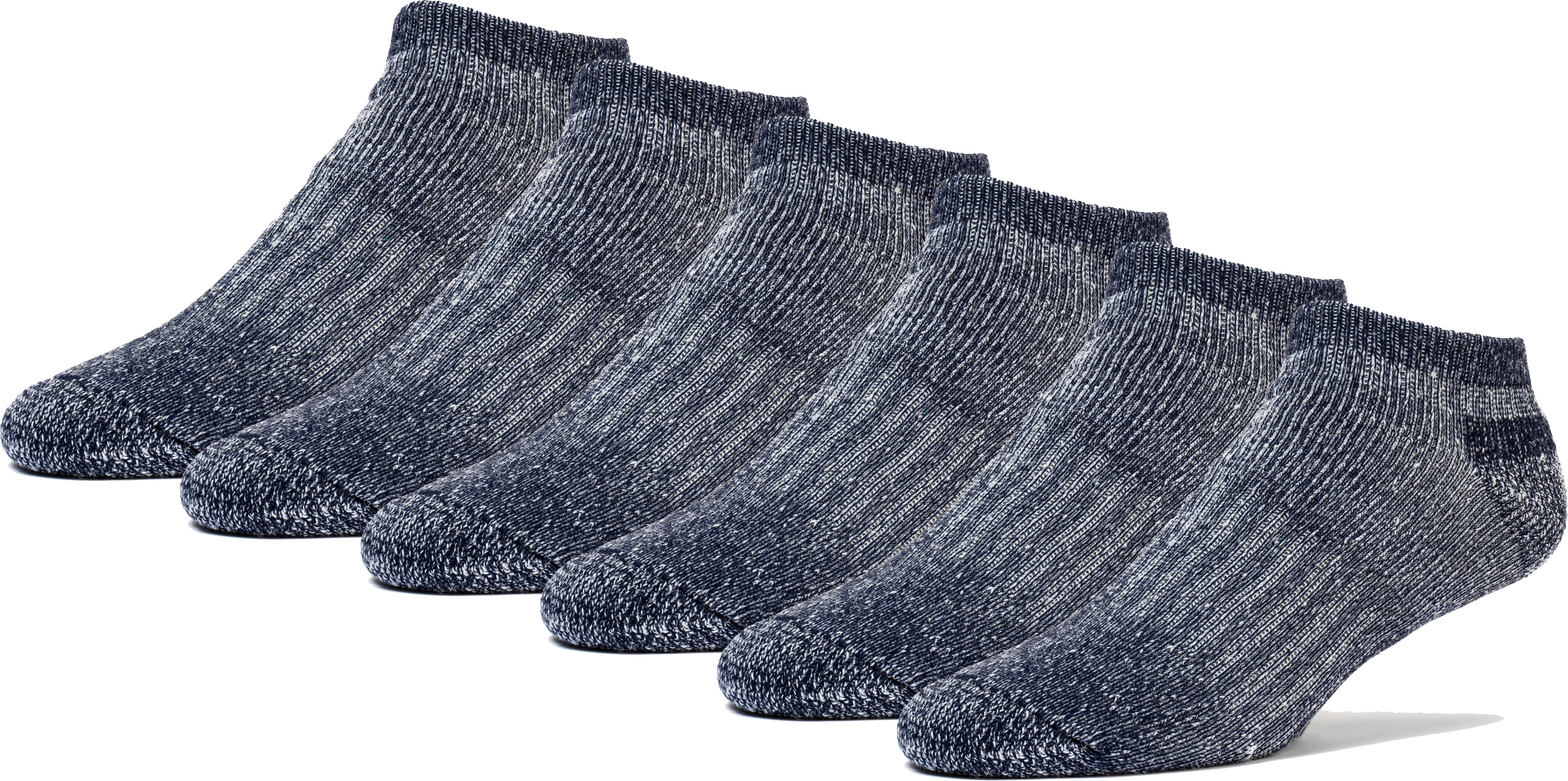 Men's Wool Low Cut Socks - 50 Percent Wool - Strong Arch Support - Cushioned Bottom - Ideal for Hiking and Summer Activities -6 Pairs-