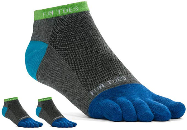 FUN TOES 3 Pairs Men's COTTON Toe Socks Breathable Mesh Top Size