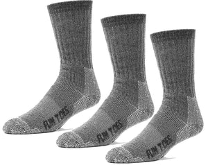 FUN TOES Men's 3 pairs Thermal Insulated 80% Merino Wool Socks -Hiking Trailing and Everyday Use